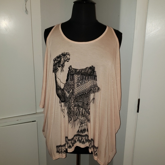 Lauren Moshi small cold shoulder camel peach - Picture 2 of 15